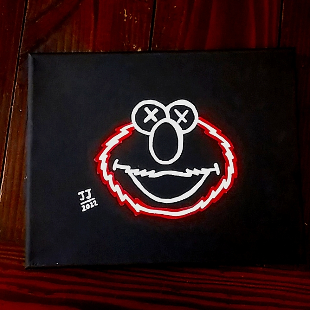 Kaws elmo painting